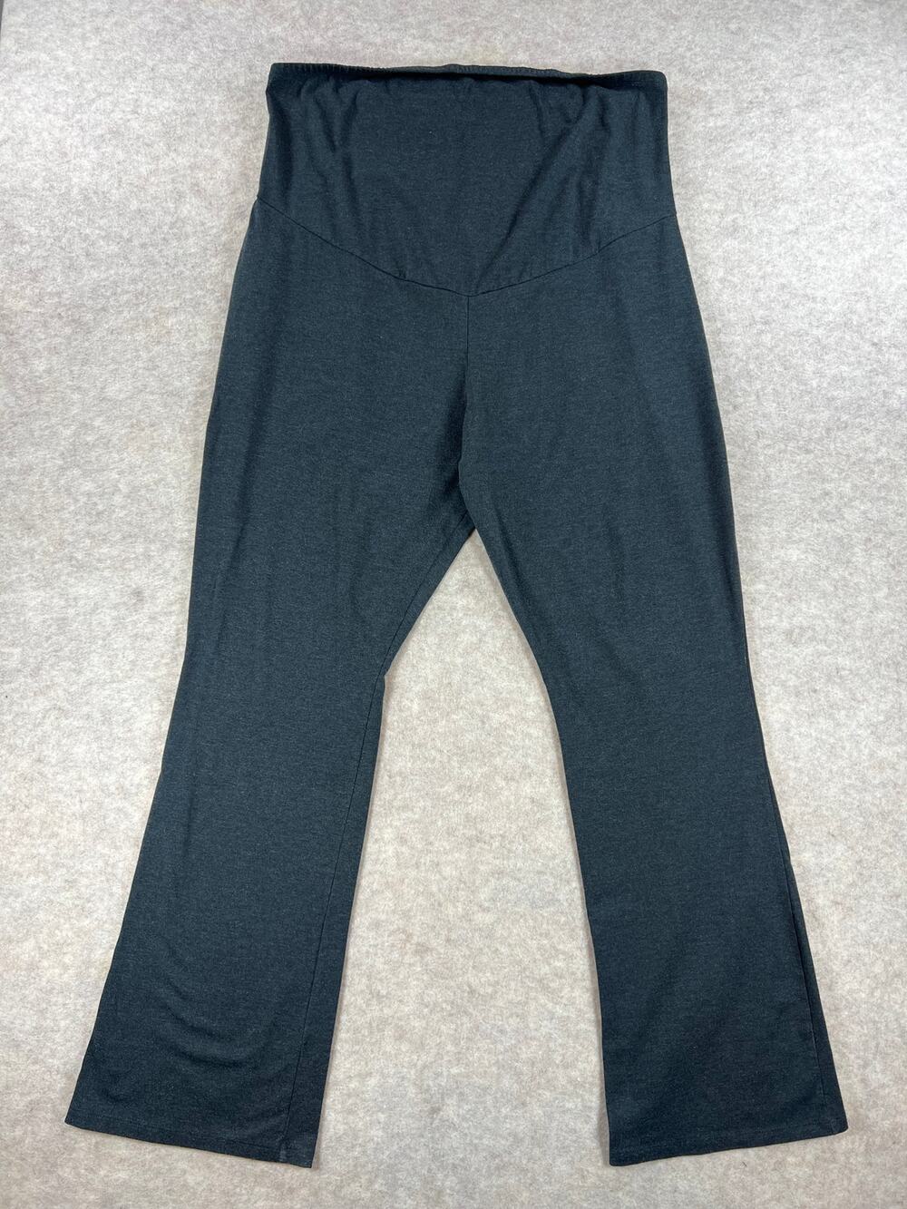a:glow Maternity Dark Charcoal Gray Flare Yoga Pants Size XXL